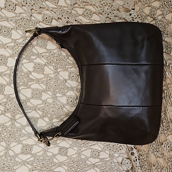 Coach Kristin Dark Brown Leather Hobo Shoulder Bag Purse No. 19314 - Picture 5 of 9